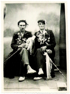"Les casse-cans" de Castets : Emile Clavé (à gauche) et Josèphe Gay (1946)